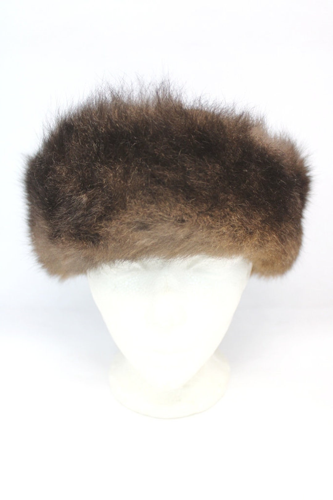 Mint Brown Opossum & Cloth Fur Hat Women Woman Size Al - Etsy display picture 1