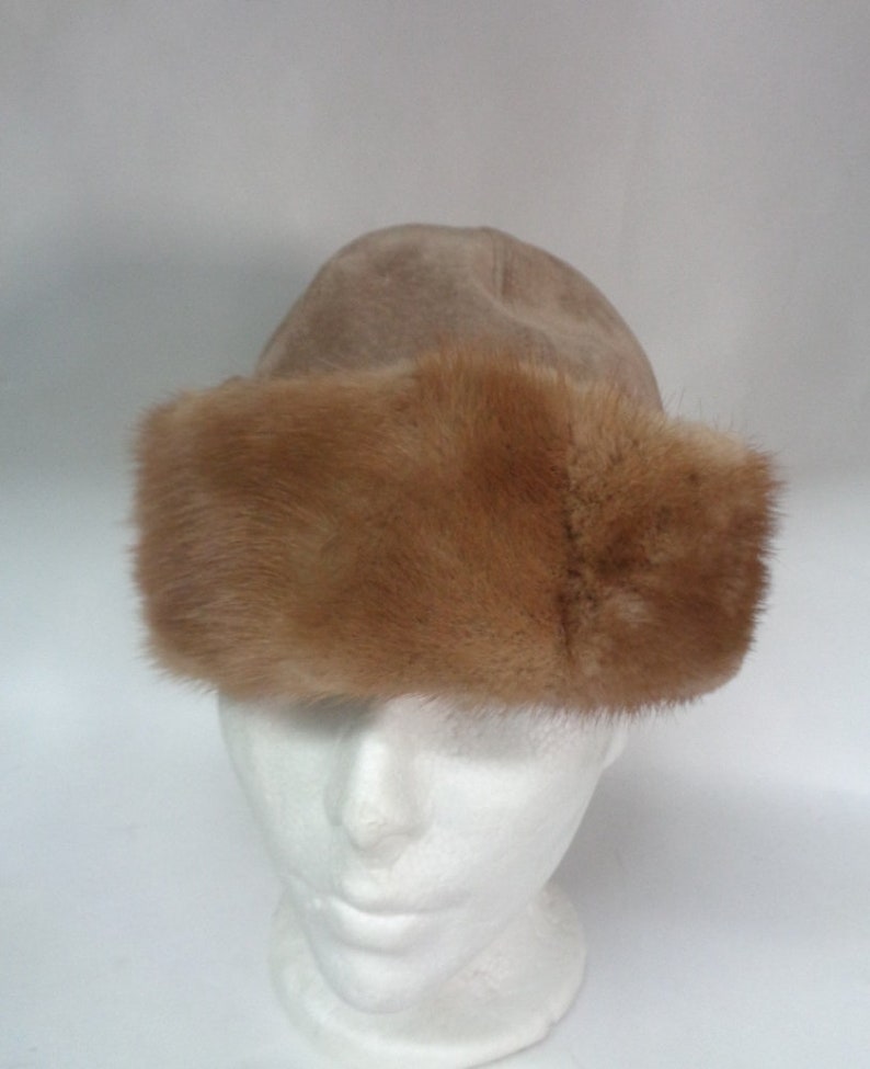 Suede Fur Hat Cap Women Woman Size 