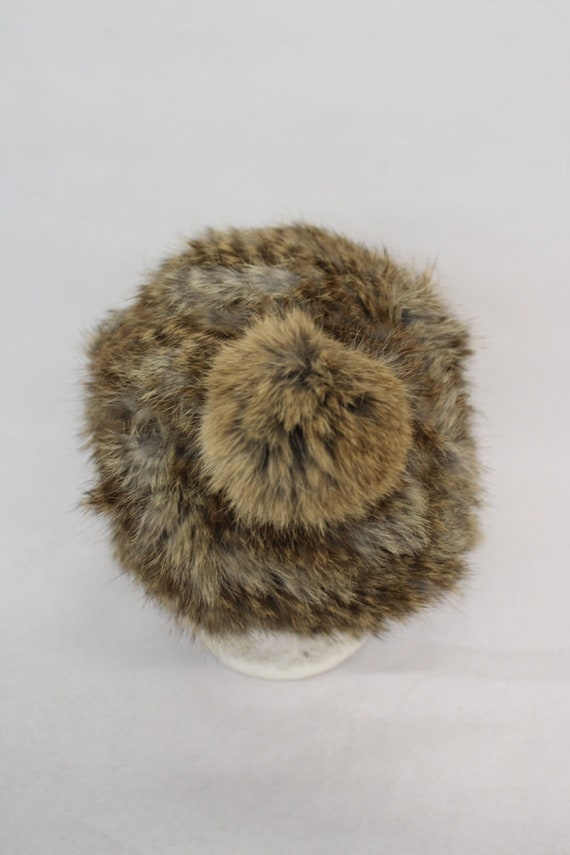Mint Brown Rabbit Fur Knitted Hat Cap Women Woman Children  display picture 2