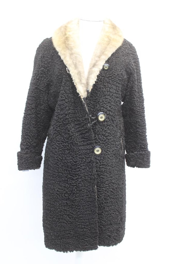 Scrap Item: Black Lamb & Mink Fur Coat Jacket Women Woman Size N/A