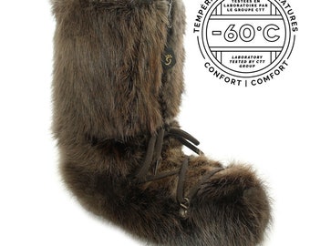 Brand New Natural Brown Beaver Fur Winter Boots Boot Men Man