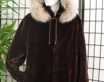 New Refurbished Sheared Dark Ranch Mink Fur Jacket Coat Fox Men Man