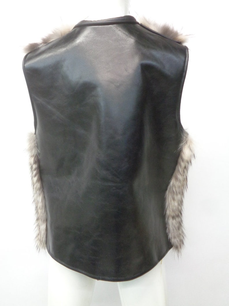 Showroom New Badger Fur /& Leather Vest Women Woman Size 6 Small