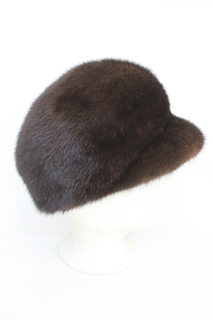 Excellent Canadian Natural Dark Ranch Mink Fur Hat Women  display picture 3