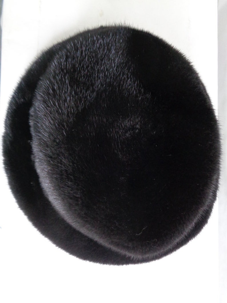 Brand new black mink fur hat men man size all custom made image 5