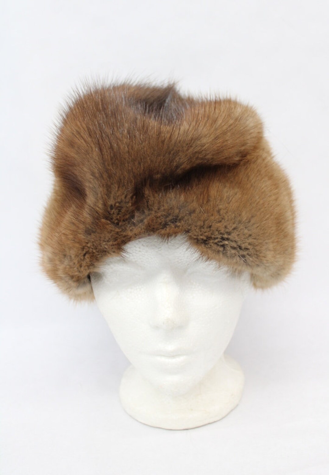 Mint Brown Muskrat Fur Hat Women Woman Size All - Etsy display picture 1