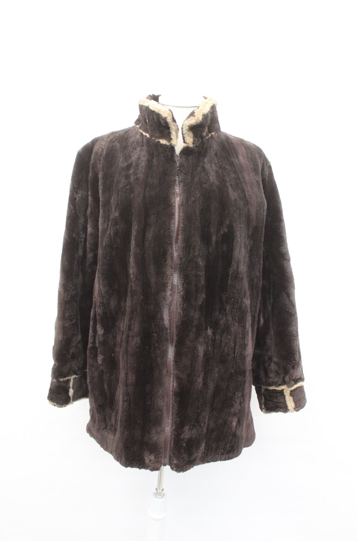 Sheared Beaver Fur Coat Chocolate Brown Beaver Fur Jacket