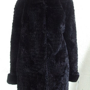 印象のデザイン Black BEAVER Jacket W/hood, Size L, Certified Vintage Fur W ジャケット・アウター