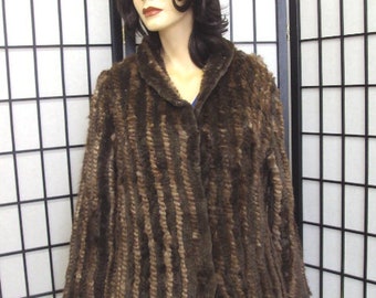 New Refurbished Knitted Sheared Beaver Fur Jacket Coat Women Woman Size 4-6 petite