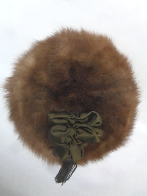 Excellent Canadian Pastel Mink Fur & Fabric Hat C… - image 6