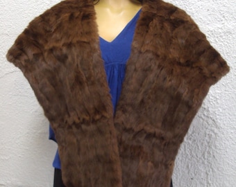 Mint Canadian Brown Squirrel Fur Stole Wrap Shawl Cape Women Woman Sz 14" X 64"