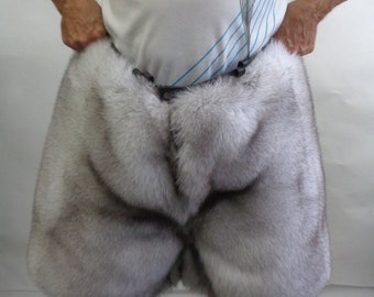 Brand New Norwegian Blue Fox & Rex Rabbit Fur Reversible Pants Men Man Size All