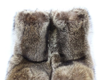 Refurbished New Raccoon Racoon Double Sided Fur Room Socks Men Man Woman Women