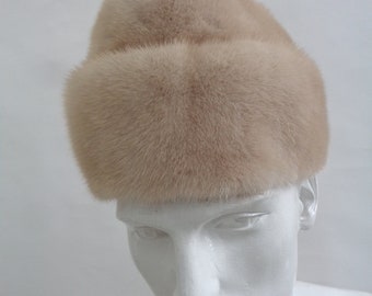 Brand new Pastel Mink fur hat men man size all *Discolored