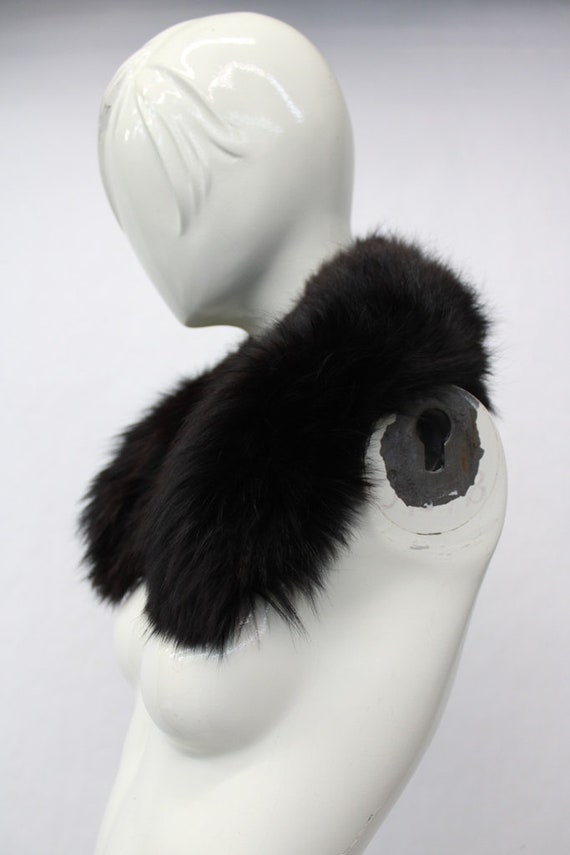 Mint Dark Brown Fox Fur Wing Collar Wrap Women Wo… - image 2