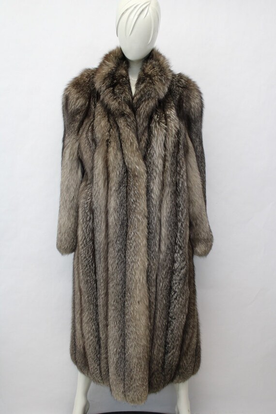 Mint Indigo Fox Fur Coat Jacket Women 