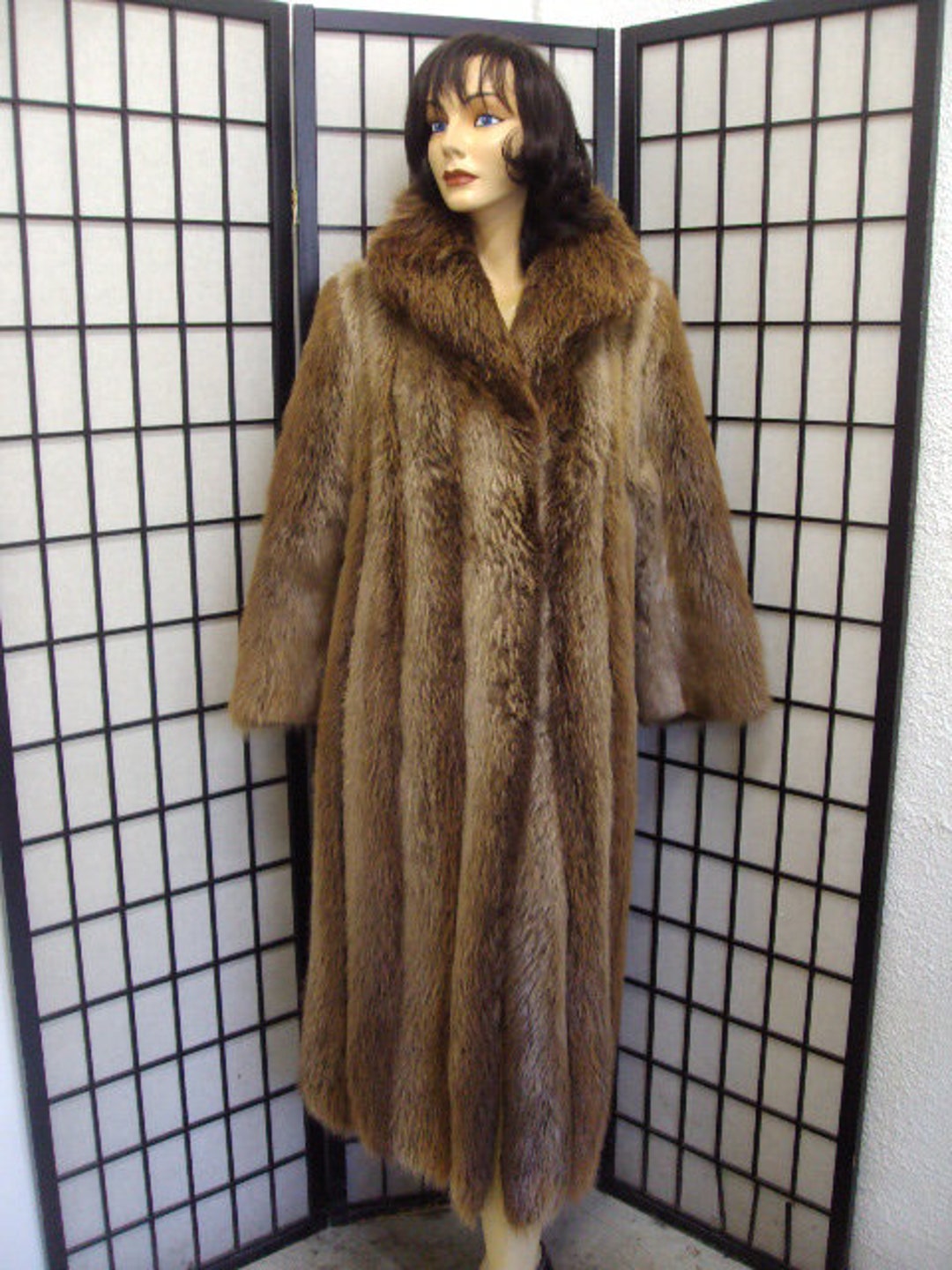 Excellent Long Hair Beaver Fur Coat Jacket Women Woman Sz 6 - Etsy