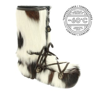 Brand New White & Brown Cow Fur Winter Boots Boot Women Woman