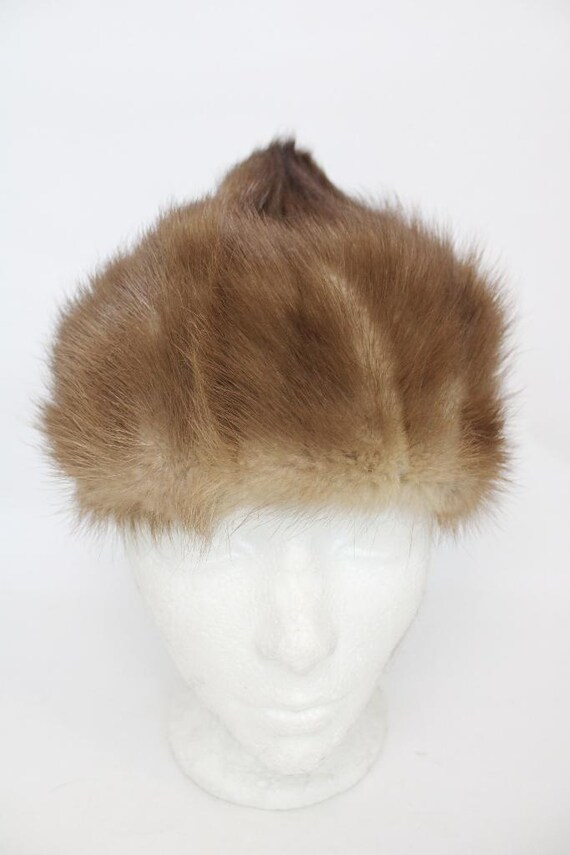 Mint Canadian Pastel Mink Tail Fur Hat Cap Women Woman Size 