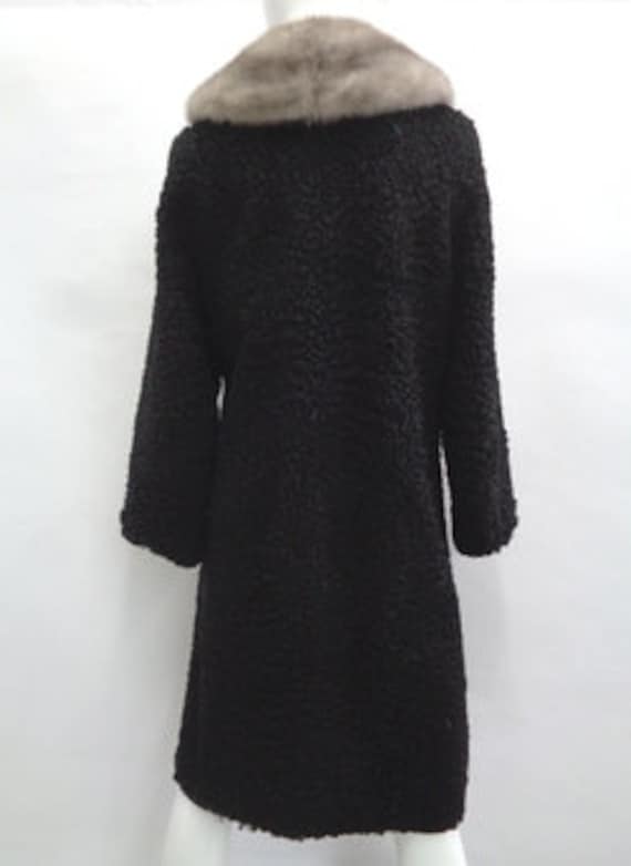 Excellent Black Lamb Astrakhan Mink Fur Coat Jacket Women Woman Sz 2 4 Etsy UK