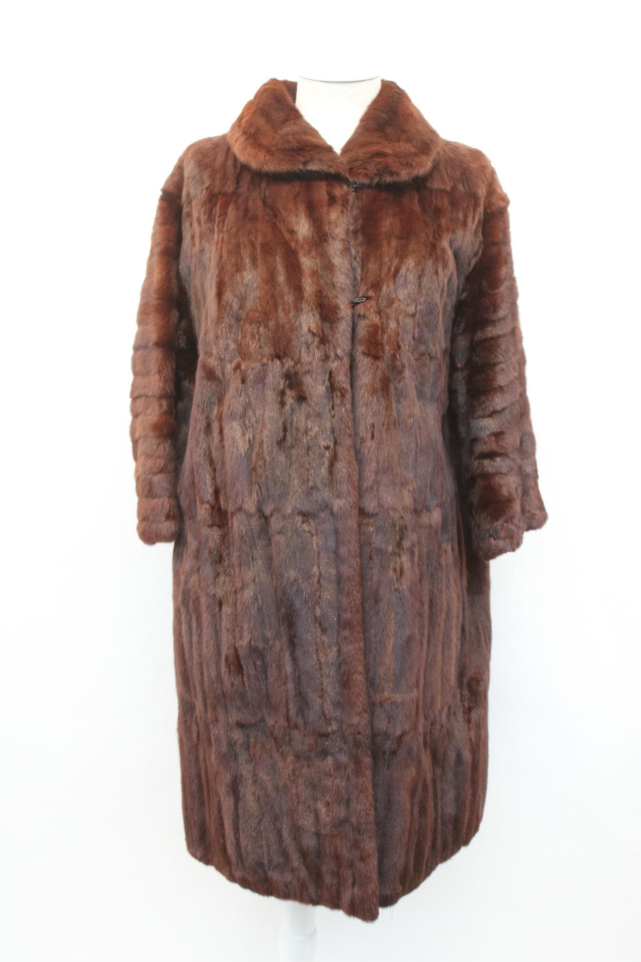 Excellent Brown Ermine Fur Coat Jacket Women Woman Size 6 Small