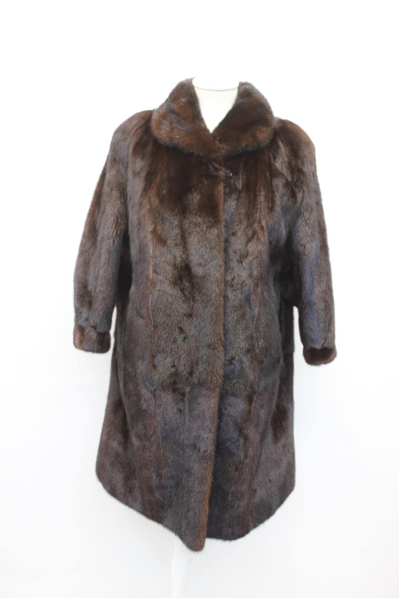 Excellent Canadian Dark Ranch Mink Fur Coat Jacket Women Woman