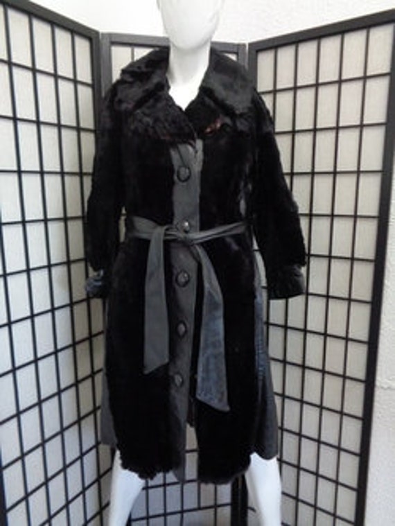Scrap Item: Black Sheared Rabbit & Leather Coat J… - image 1