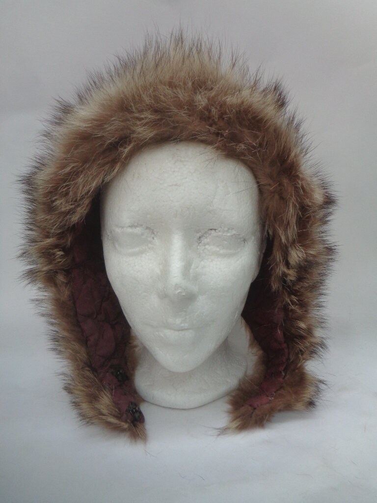 Mint Raccoon Racoon Fur Hood Hat 