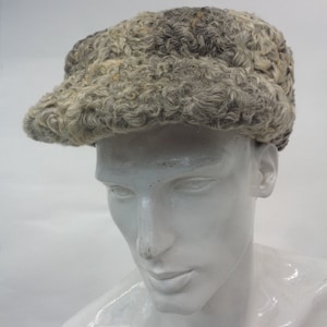 Refurbished New Gray Lamb Astrakhan Fur Hat Cap Man Men