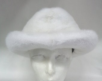 Brand New White Mink Fur Hat Cap Men Man Woman Women Size All