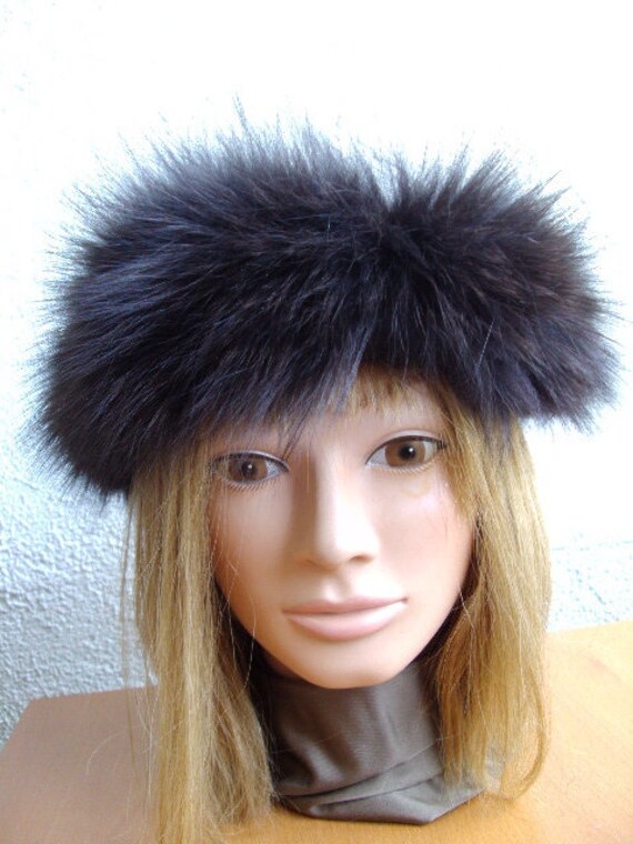 Showroom New Brown Fox Fur Headband Head Wrap Wom… - image 1