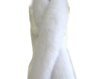 Brand new white fox fur scarf stole wrap for women custom made