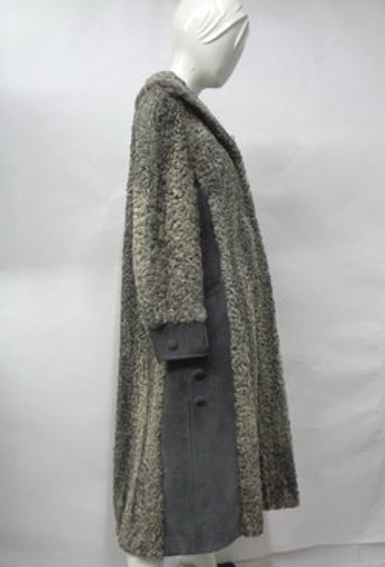 Mint Gray Persian Lamb Fur /& Suede Coat Jacket Women Woman Size 4-6 Small