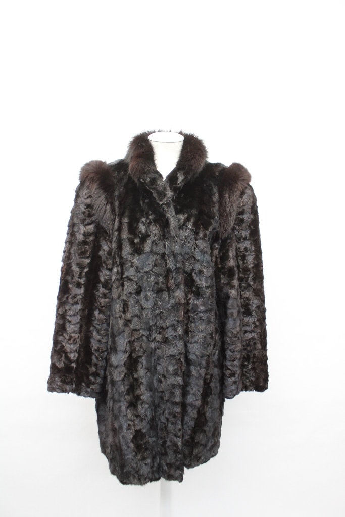 ダークミンク MINK ファー ミドルコート 高級本毛皮 ダークブラウン系 11 ダークミンク MINK ファー ミドルコート 高級本毛皮 ダークブラウン系 11