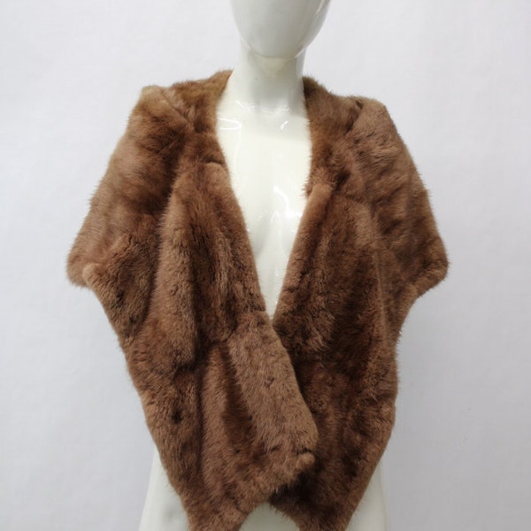 Article de rebut: Brown Muskrat Fur Stole Wrap Shawl 13 « X50 »