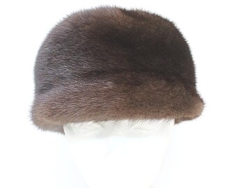 Excellent Canadian Natural Dark Ranch Mink Fur Hat Women  display picture 1