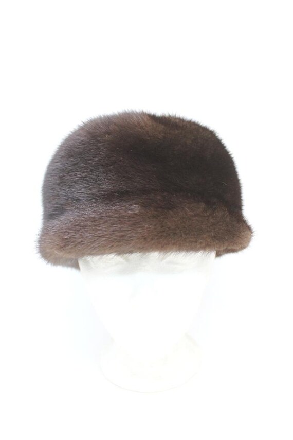 Ranch Mink Fur Brim Hat Ranch Mink Fur Hat- Black Mink Fedora – Madison Avenue Mall Furs main image 4