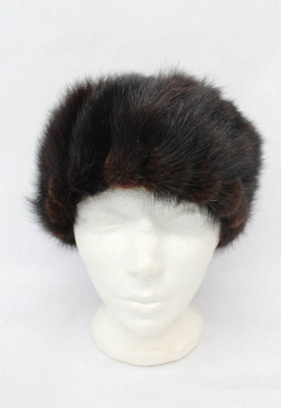 Mint Canadian Dark Ranch Mink Tail Fur Hat Women W
