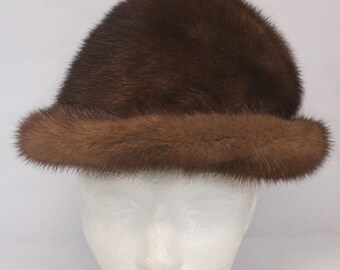 Excellent Canadian Dark Ranch Mink Fur Hat Women Woman Size  display picture 1