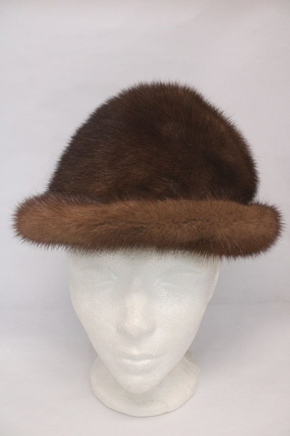 Excellent Canadian Dark Ranch Mink Fur Hat Women Woman Size  display picture 1