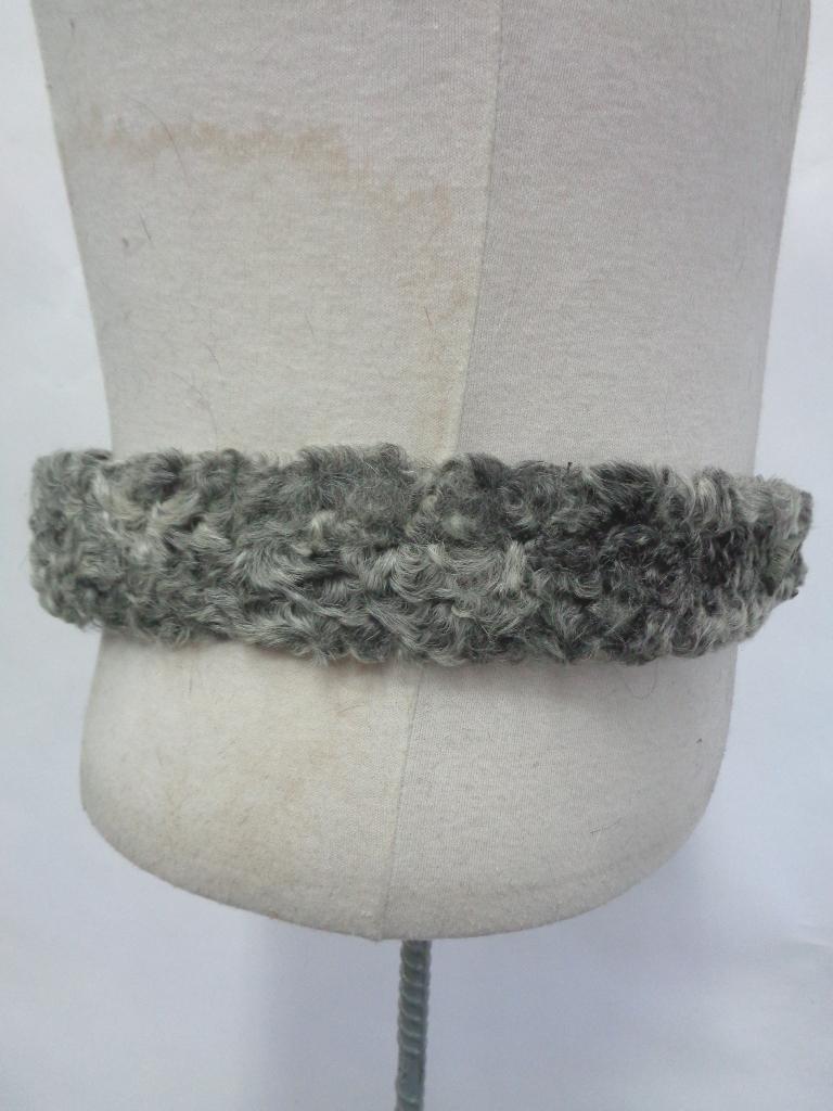 MINT GRAY ASTRAKHAN LAMB FUR BELT WOMEN WOMEN SZ 38\