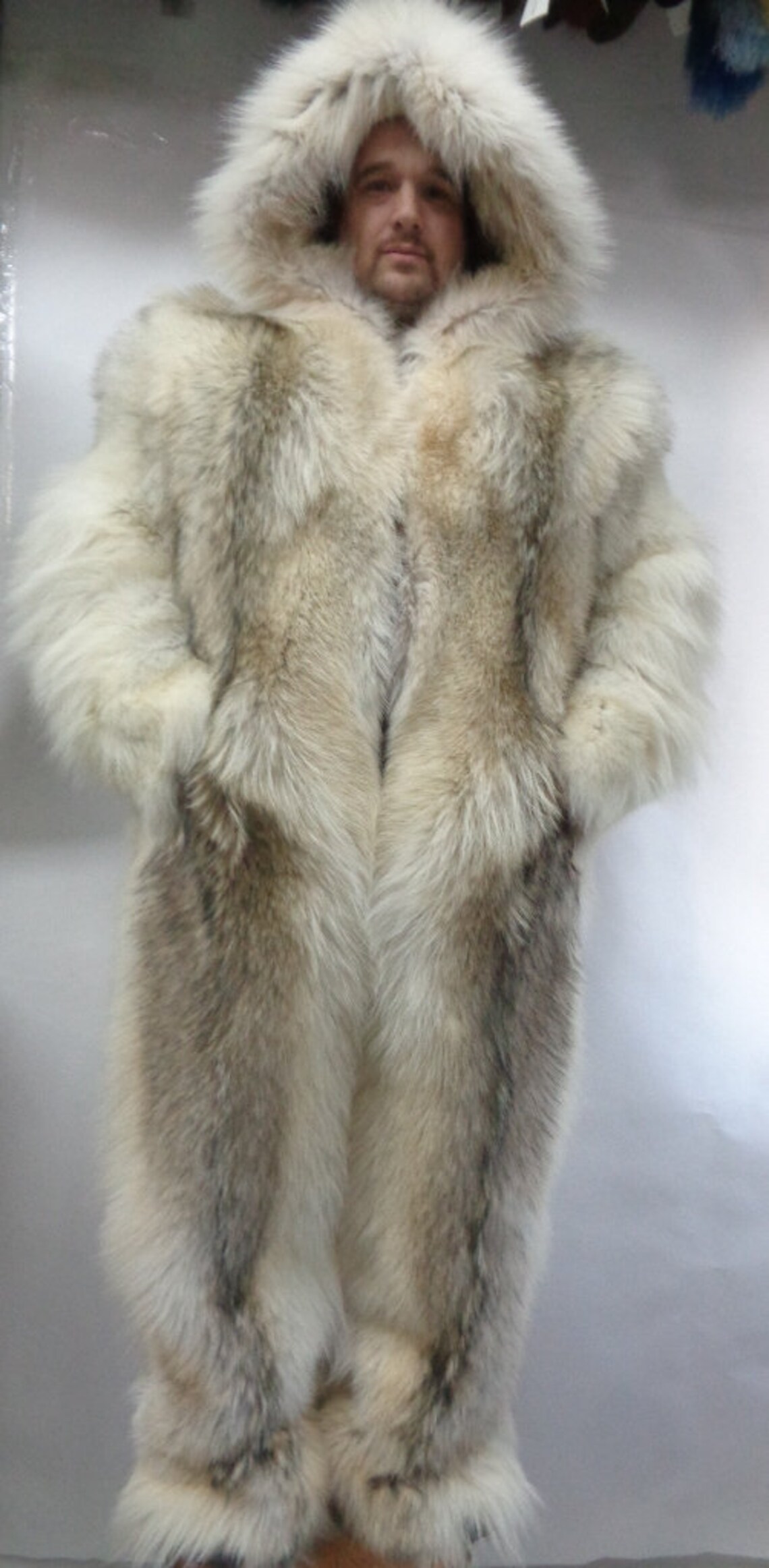 Brand New Double Sided Arctic Coyote Fur Snowsuit Jumpsuit Etsy