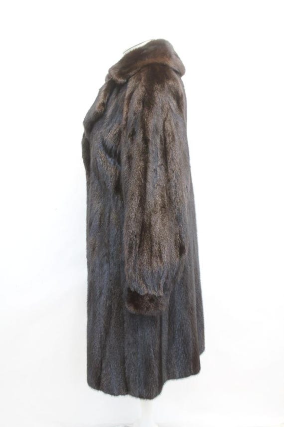 素晴らしいナチュラルダークランチブラウンミンクファーコート