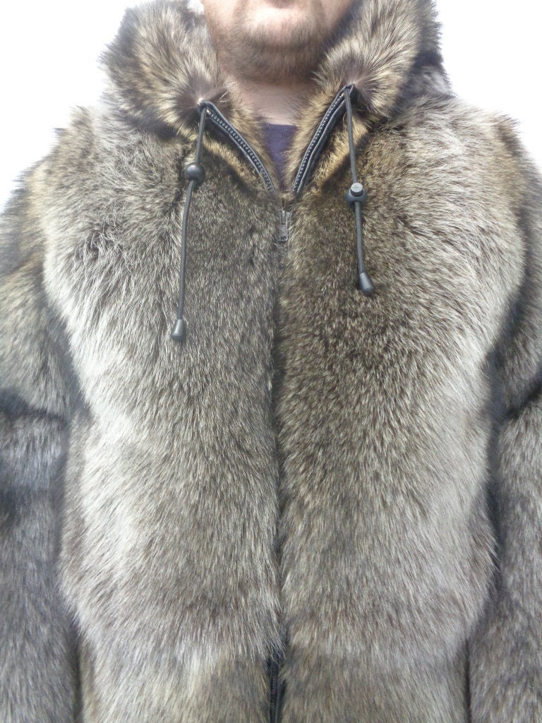 Brand New Double Sided Raccoon Fur Snowsuit Jumpsuit Coat W