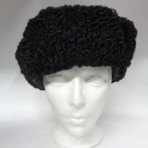 Refurbished New Black Persian Lamb Fur Russian Style Hat Men Man Size All