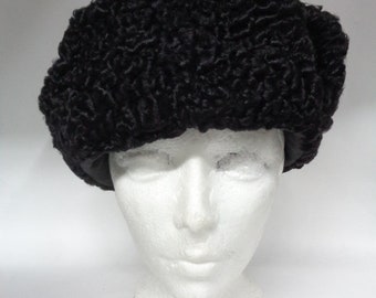 Refurbished neue schwarze persische Lamm Pelz russischen Stil Hut Männer Mann Größe alle
