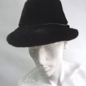 Brand new black mink fur hat men man size all custom made image 2