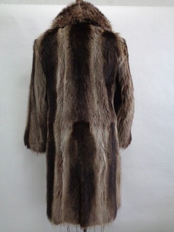Excellent Natural Raccoon Racoon Fur Coat Jacket Men Man Size 38
