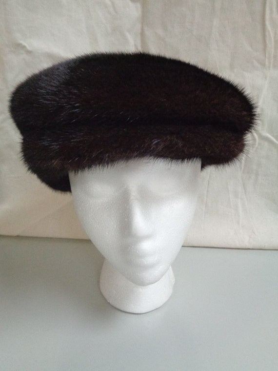 Ranch Mink hat Dark Brown Like brand new Brand New Dark Ranch Mink Fur Hat Women Woman Size All - Etsy main image 2