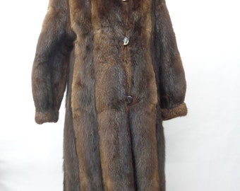 Mint Brown Muskrat Fur Jacket Coat Women Woman Size 4 Petite